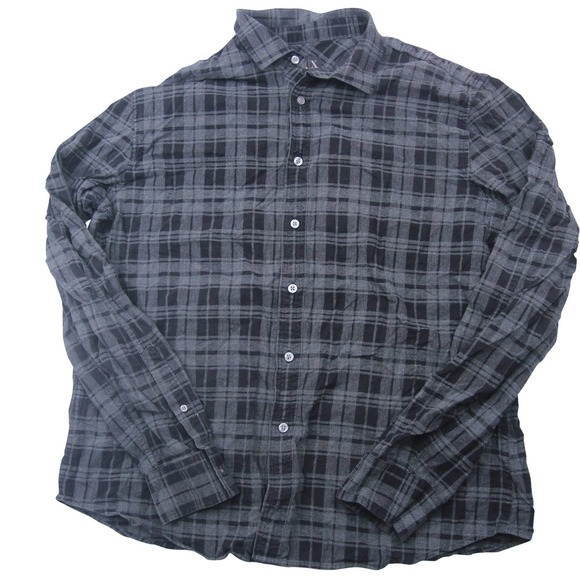 Armani Exchange Flannel Plaid Button Down Shirt - Picture 1 of 6